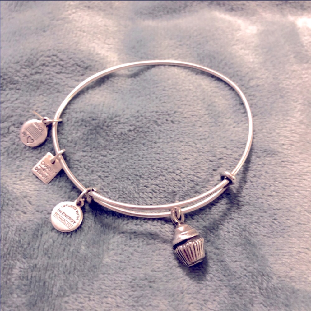 Alex and Ani Cupcake Bracelet Silver Charm Bangle
